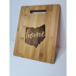 NWOT Personalized Bamboo Cutting Board with State Logo - HOME Edition